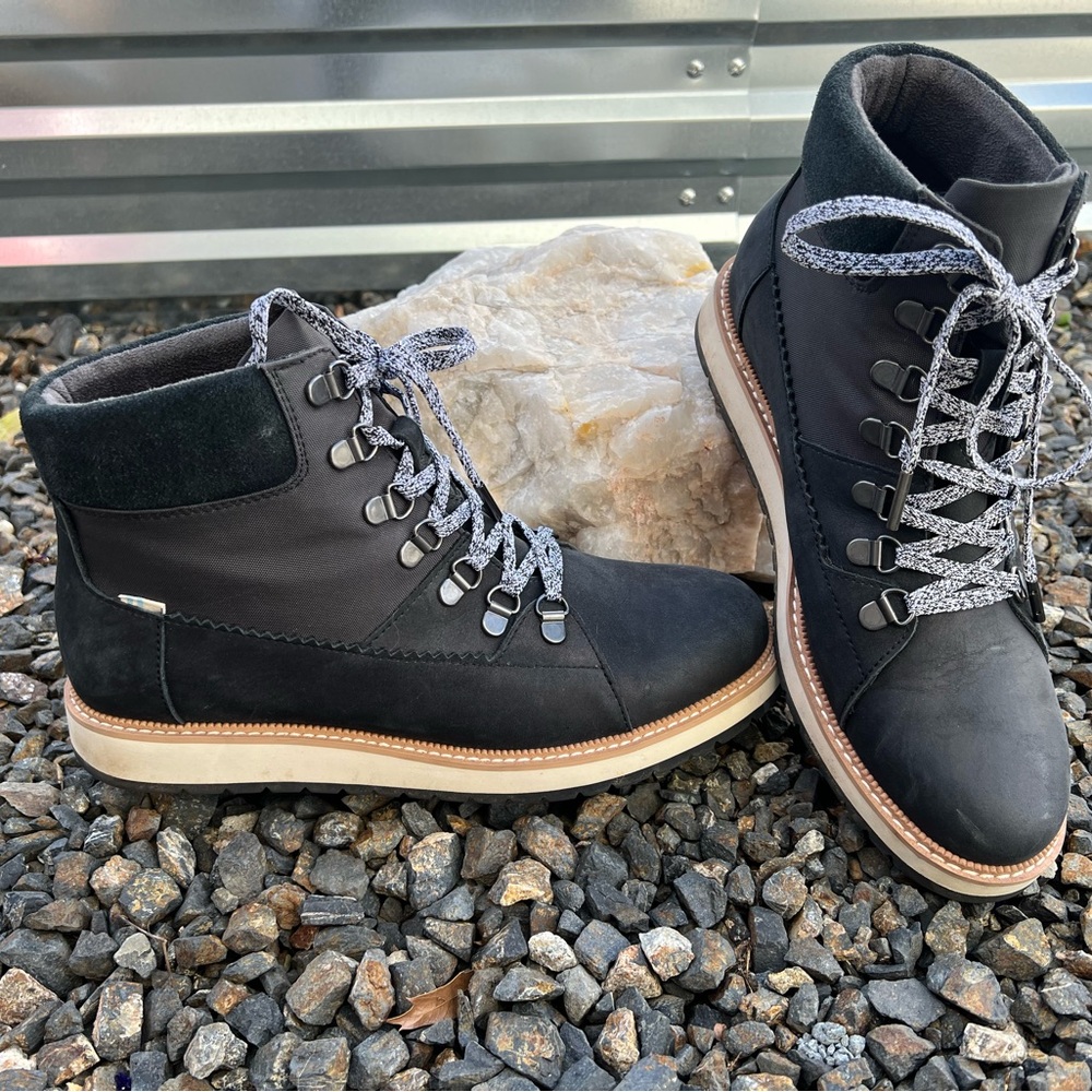 TOMS Black Lace Up Booties
